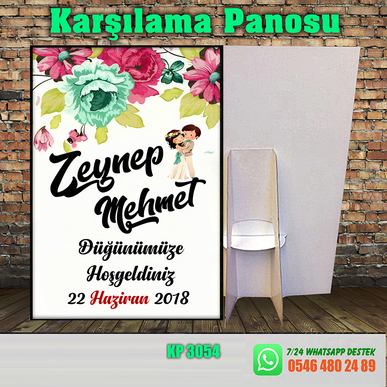 1 Adet Karşılama Panosu 80TL KP3054