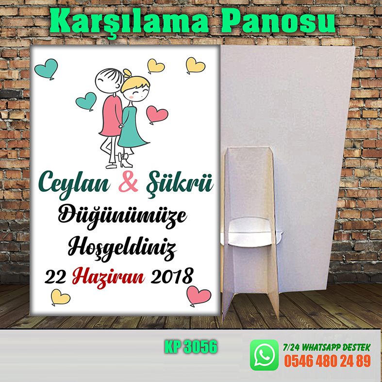 1 Adet Karşılama Panosu 80TL KP3056