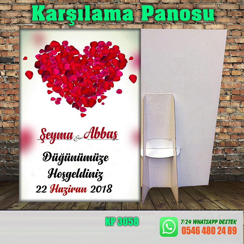 1 Adet Karşılama Panosu 80TL KP3058