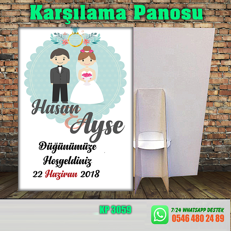 1 Adet Karşılama Panosu 80TL KP3059