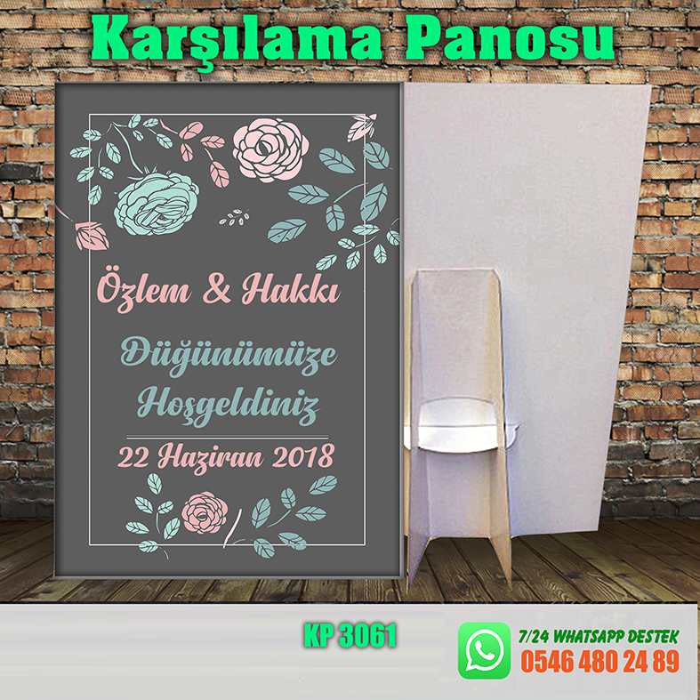 1 Adet Karşılama Panosu 80TL KP3061