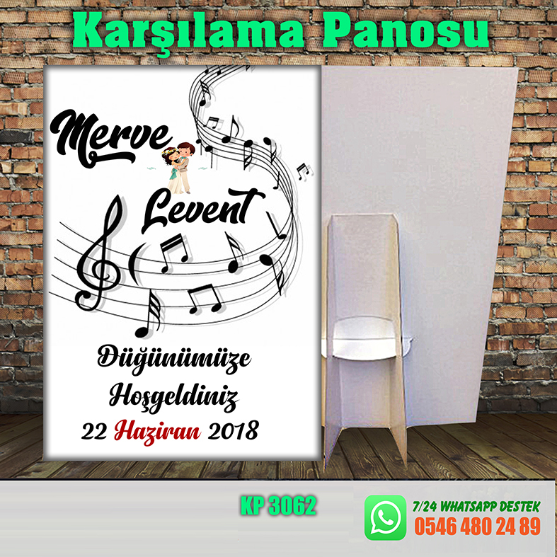 1 Adet Karşılama Panosu 80TL KP3062